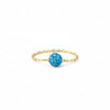 18K Real Gold Sea Blue Swarovski ring