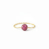 18K Real Gold Pink Swarovski Chain Ring