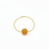 18K Real Gold Orange Swarrovski Chain Ring