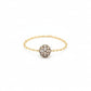 18K Real Gold Silver Chain Swarovski Ring