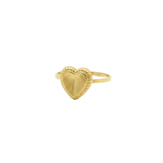 18k Gold Heart Vintage Ring