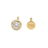 Gold stud earrings with a diamond on a white background