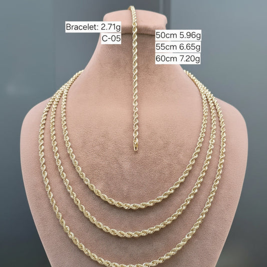 18k Gold Rope Chain 7