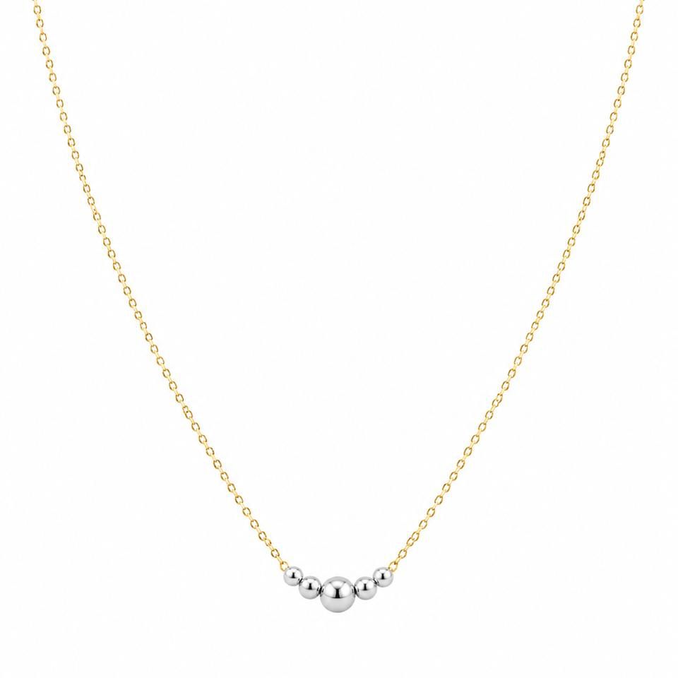 18k White Gold 5 Ball Necklace