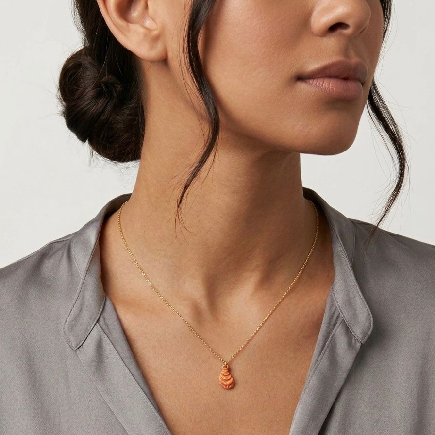 18k Gold Colored Shell Necklace