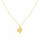 Gold heart-shaped pendant necklace on a white background