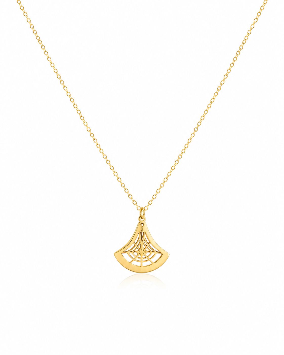 18k Gold Web Design Necklace