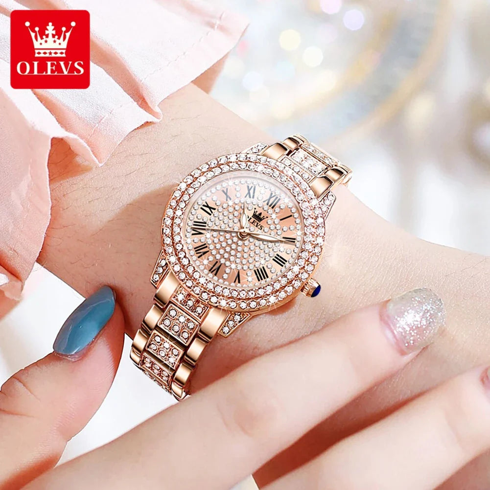 OLEVS 9943 Luxury All Diamond Original Quartz Watch for Women
