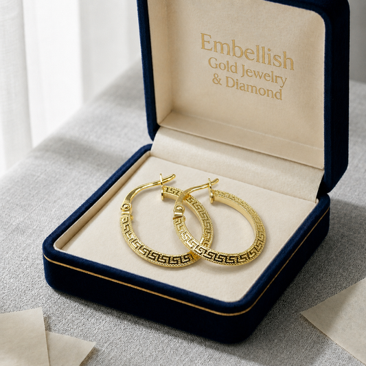 18k Gold Maze Loop Earrings 2
