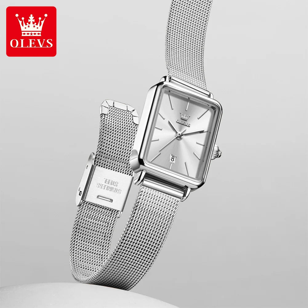OLEVS 3692 Quartz Wristwatch Gifts Fashion Vintage Square Ultra Thin Ladies Watches