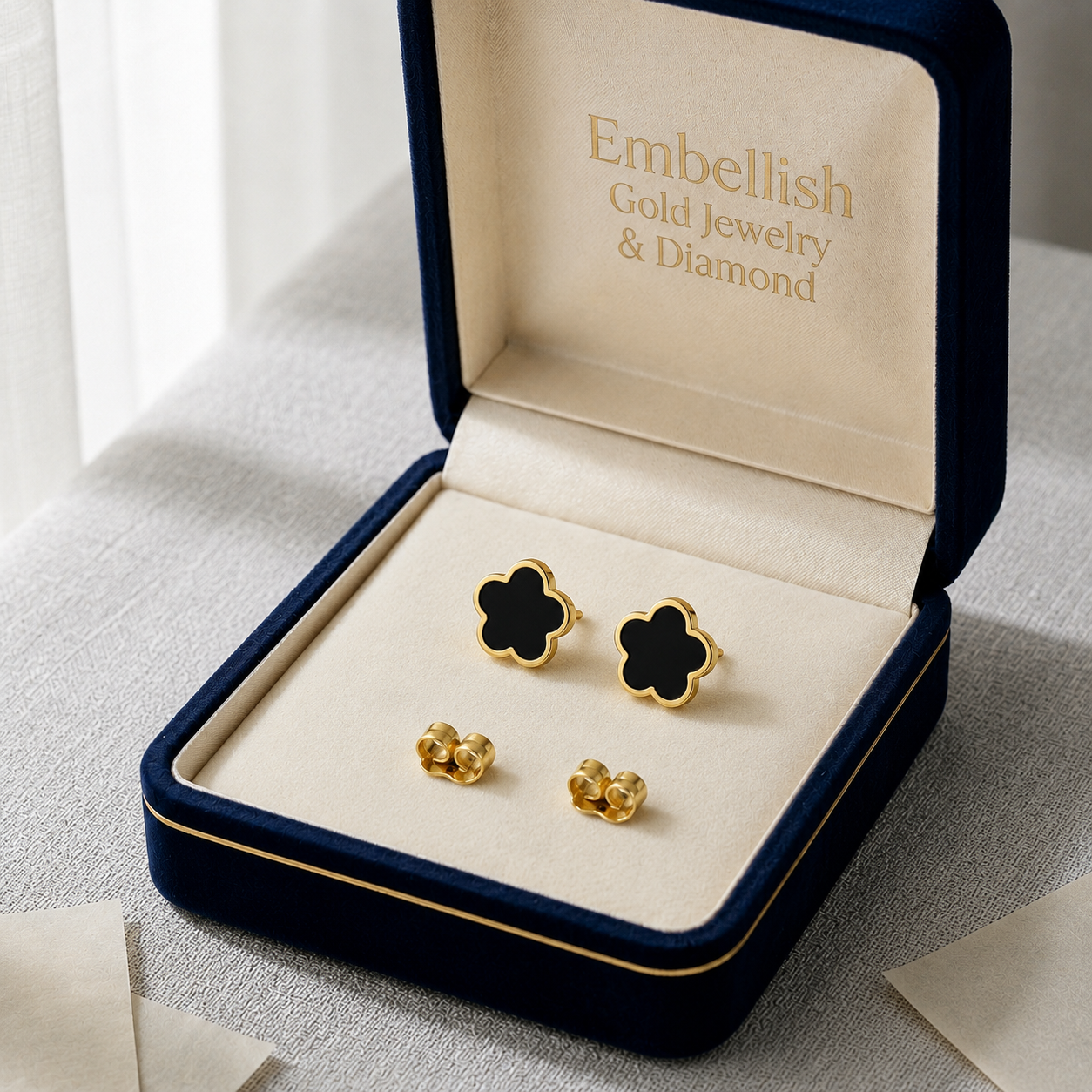 18k Gold Star Colored Earrings
