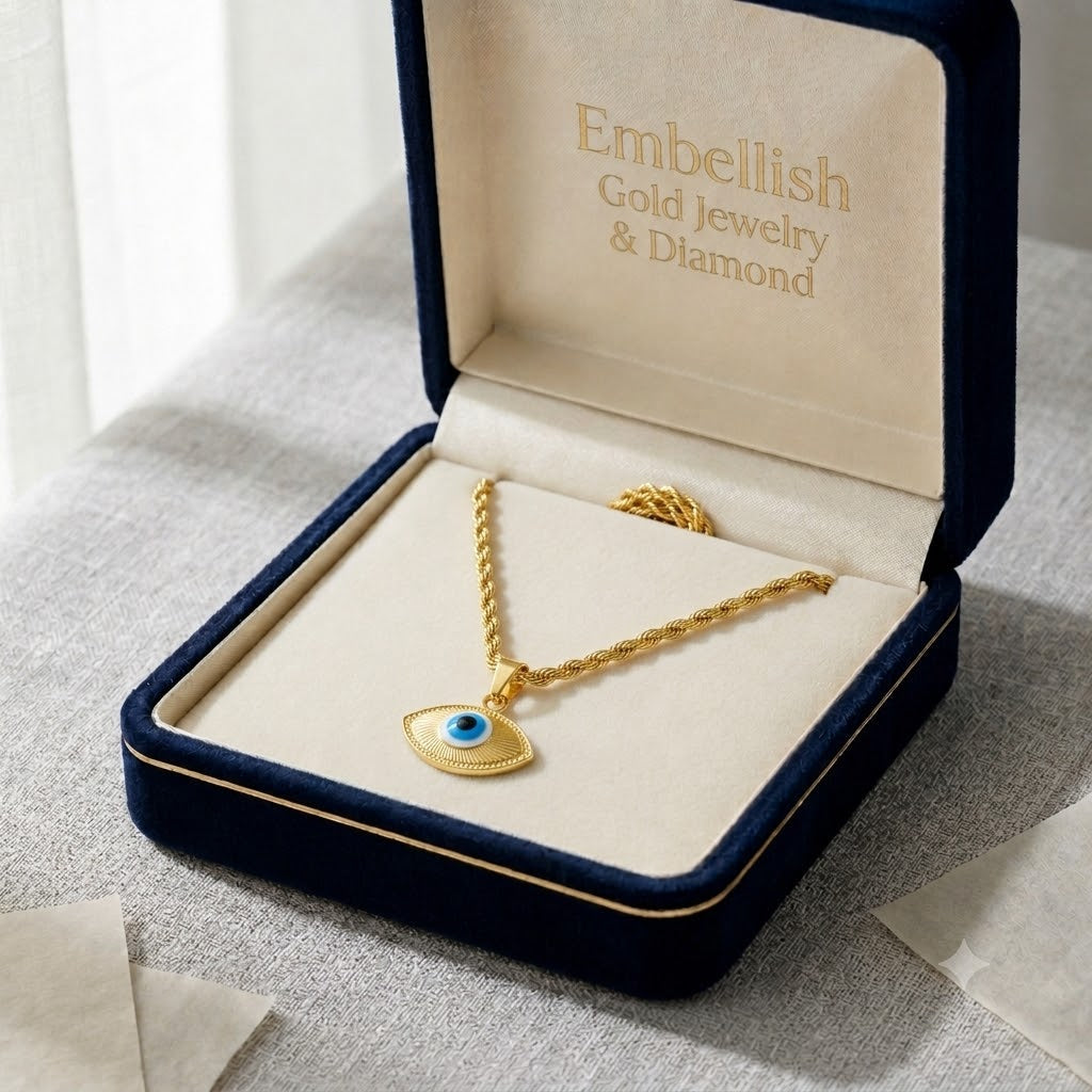 18K Gold Evil Eye Necklace