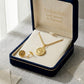 18k Gold Circle Crown Jewelry Set