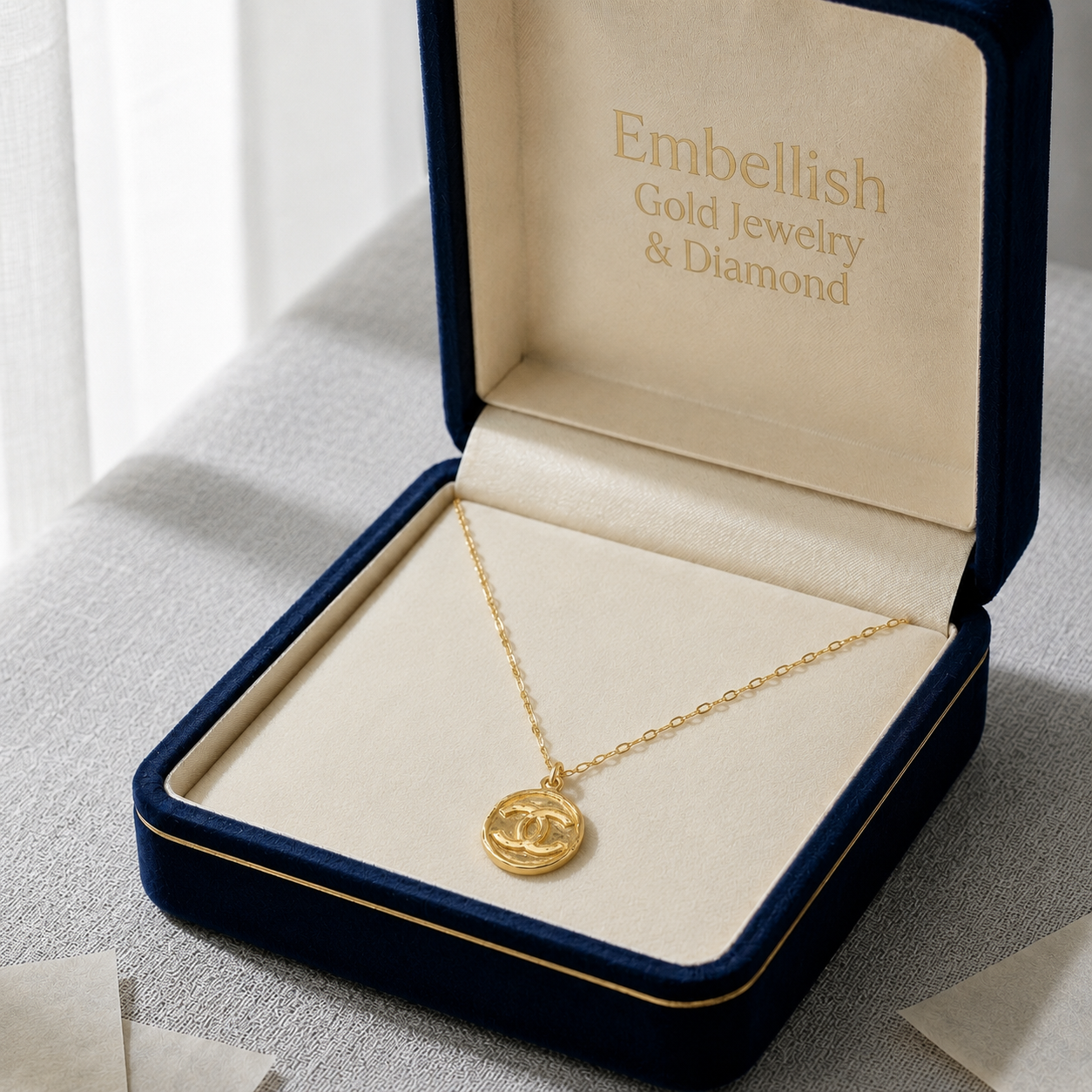 18K Real Gold CC Necklace
