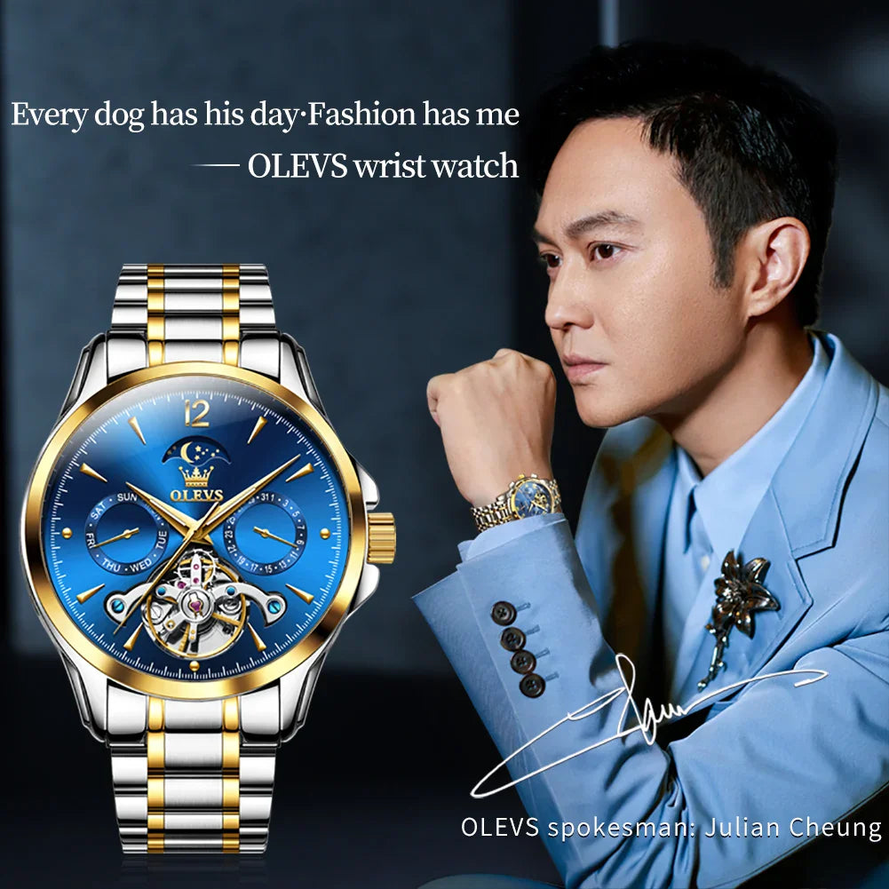 OLEVS 6663 Men Flywheel Fully Automatic Mechanical Watch