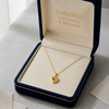 18K Real Gold Plain Heart Necklace