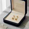 18k Gold Dia Cut Ball Stud Earrings