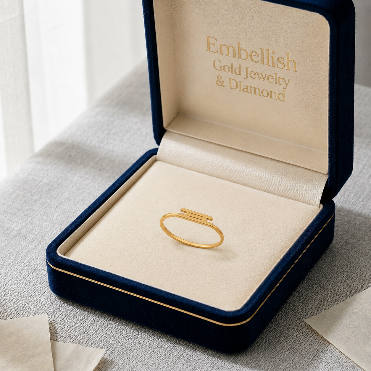 18K Real Saudi Gold Vertical Ring 139