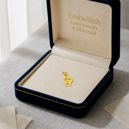 18k Two Heart Lovely Pendant