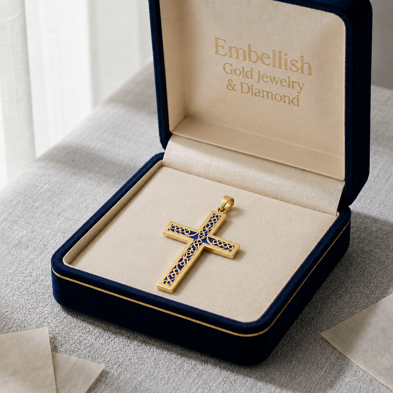 18k Gold Big Crucifix Pendant