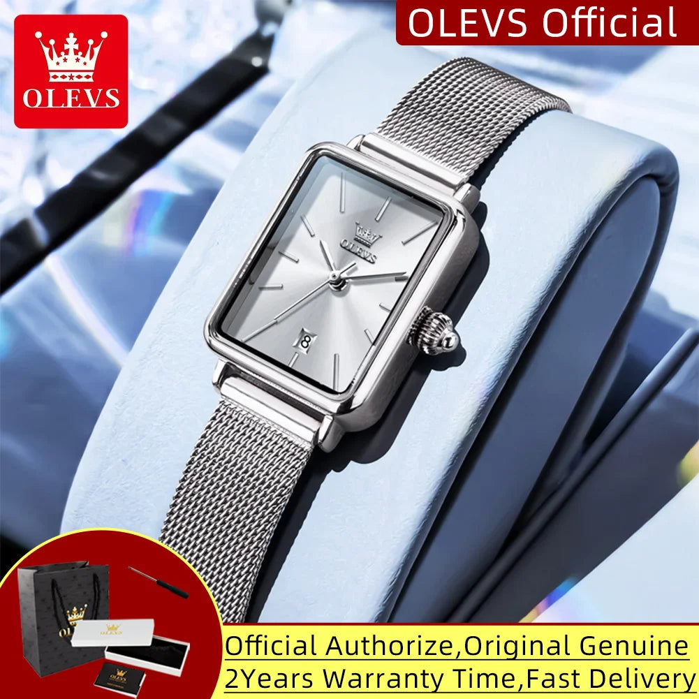OLEVS 3692 Quartz Wristwatch Gifts Fashion Vintage Square Ultra Thin Ladies Watches