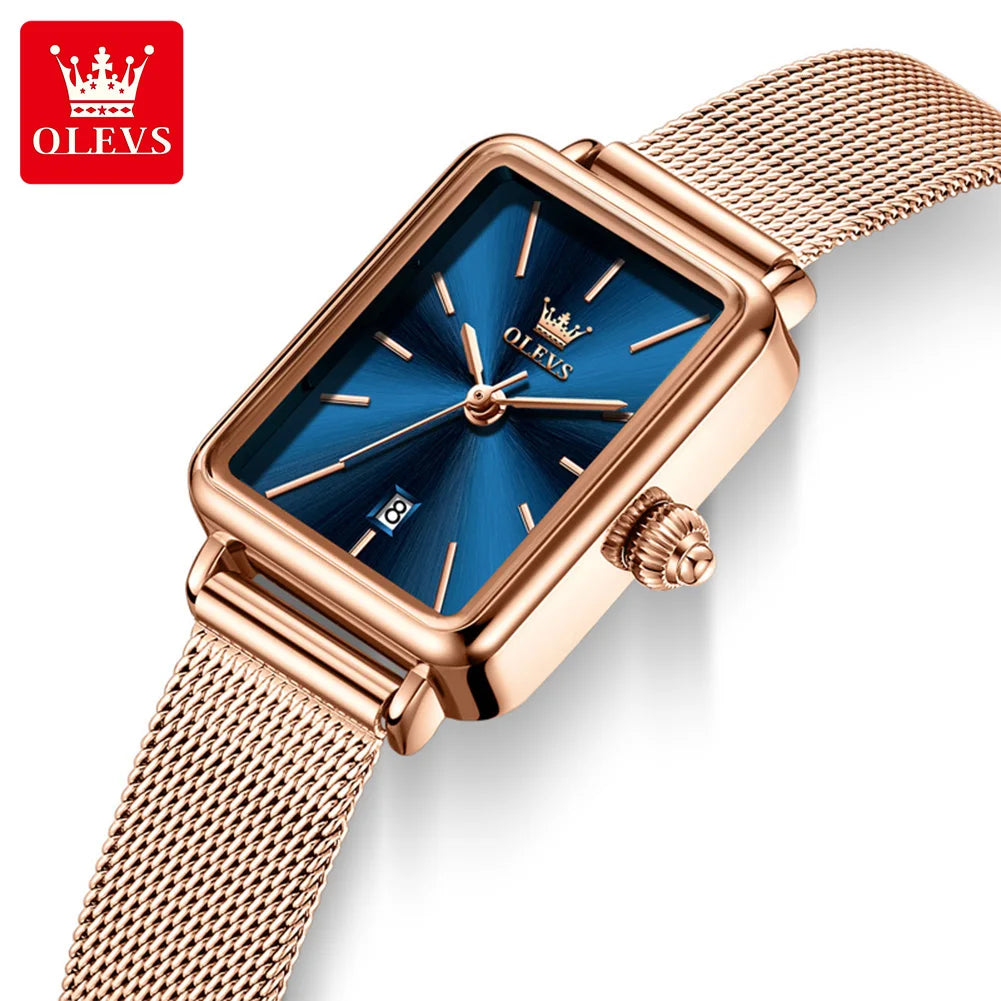 OLEVS 3692 Quartz Wristwatch Gifts Fashion Vintage Square Ultra Thin Ladies Watches