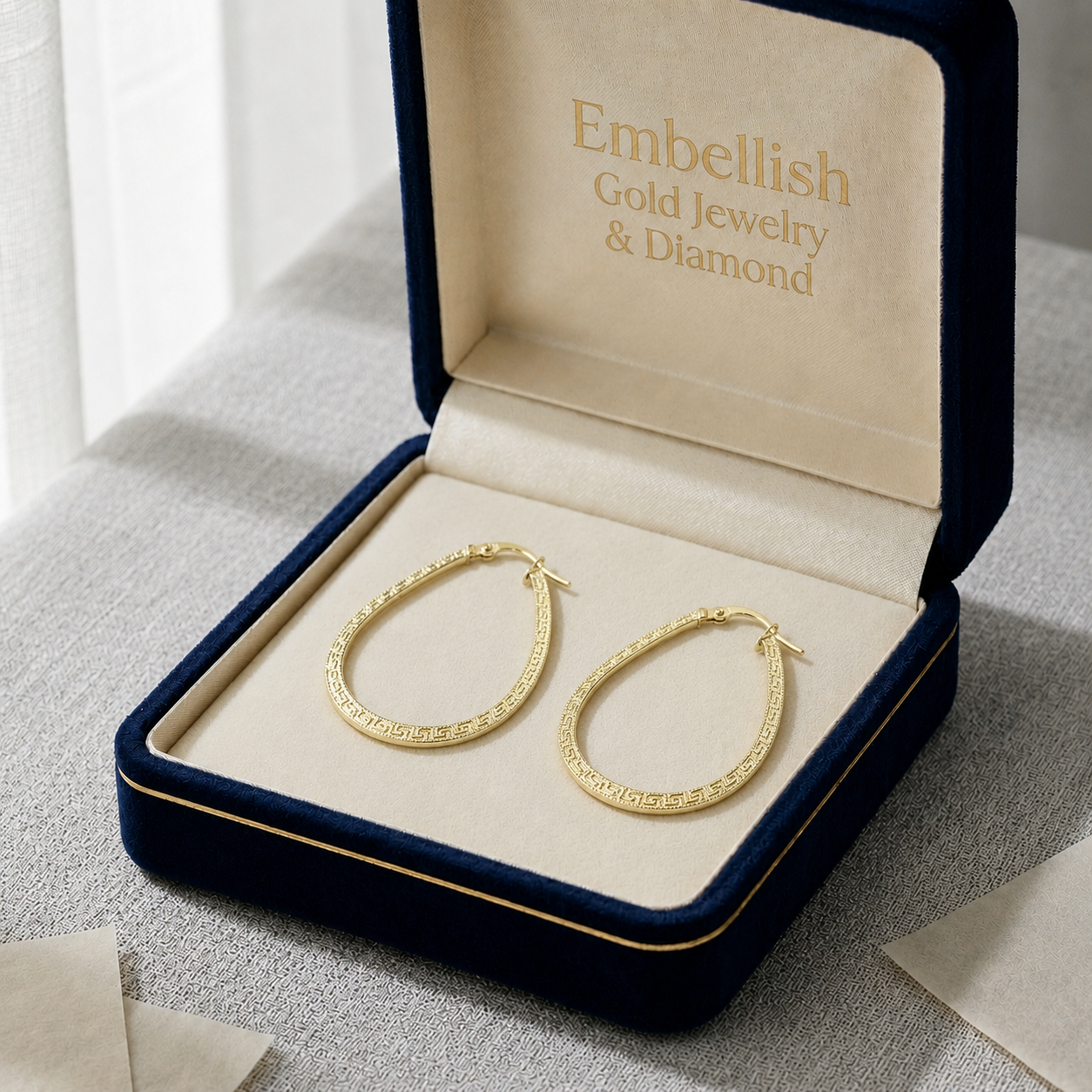 18k Gold Maze Loop Earrings