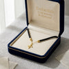 18K Gold Cross Pendant With Black Thread Adjustable Necklace
