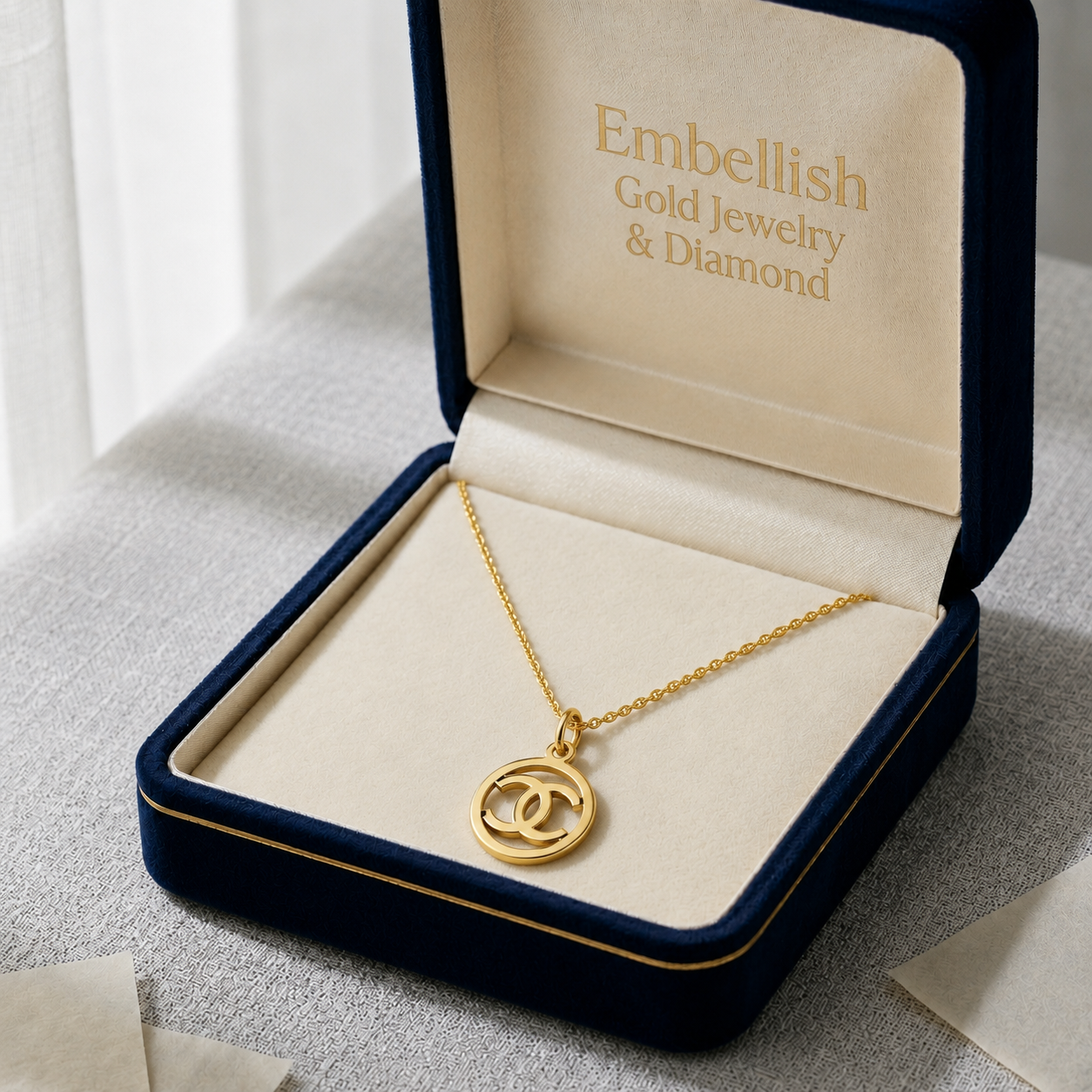 18k Gold Big CC Necklace