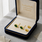 18K Real Gold Green Droplet Earrings