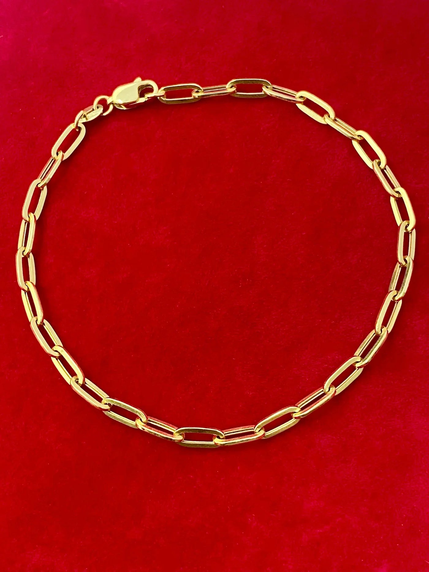 18k Gold Paperclip Bracelet