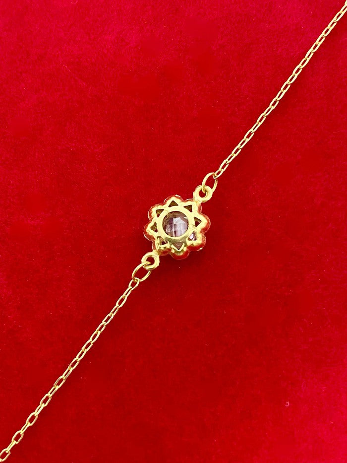 18K Real Gold Blue Sapphire Dragon Eye bracelet - Embellish Gold