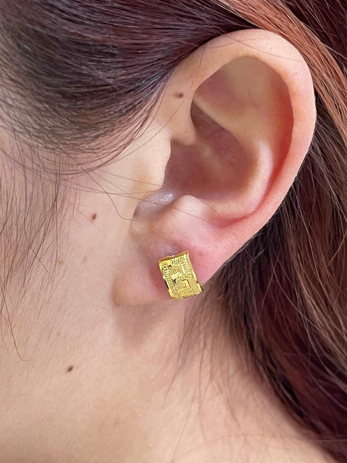 18k Real Gold Maze Earrings - Embellish Gold