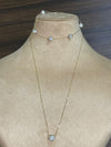 18K Real Saudi Gold White Necklace And Bracelet Set 143